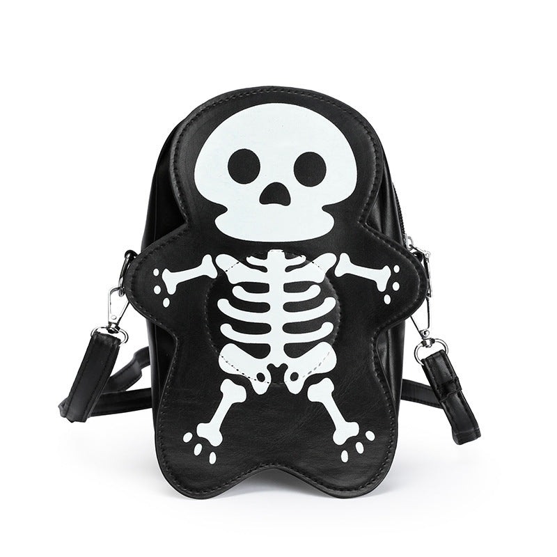 Bolso de hombro con estampado de calaveras, creativo y gótico de Halloween