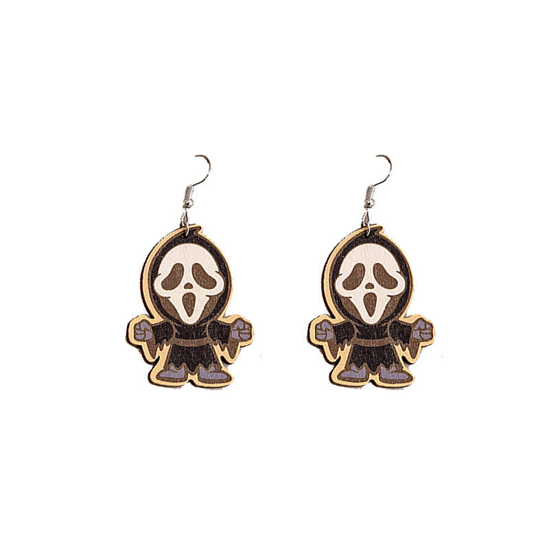 Halloween Women Cartoon Ghost Skull Earrings Alloy Jewelry