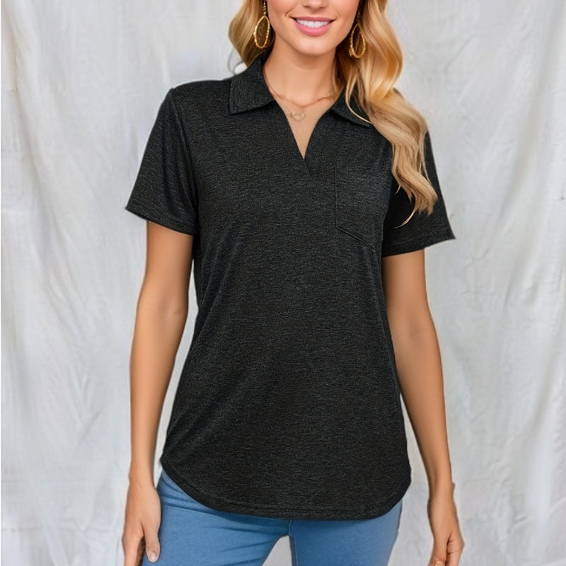 T-shirt basique à manches courtes pour femme, couleur unie, printemps et été
