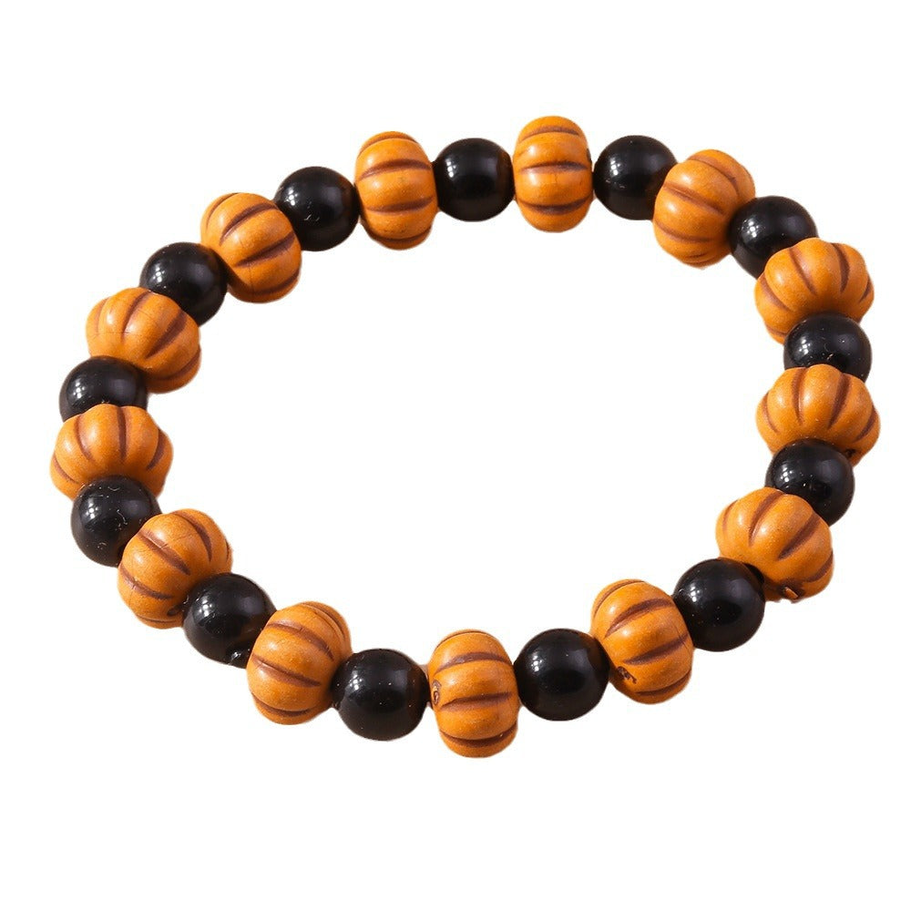 Pulsera de cuentas de calabaza y calavera divertida de Halloween para mujer, juego de 3 piezas