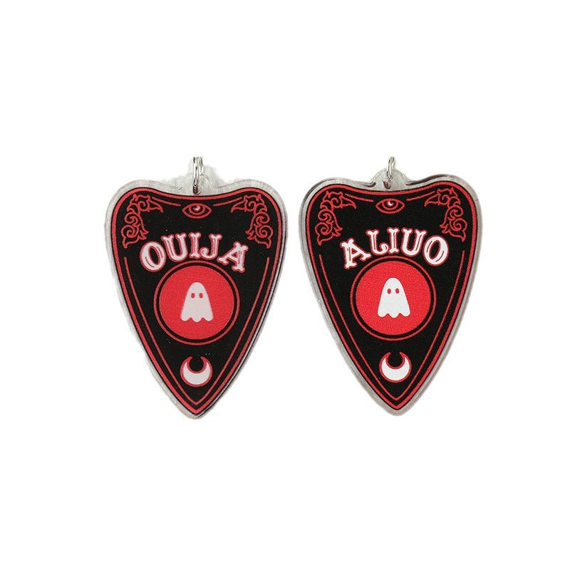 Pendientes de calavera acrílica de doble cara para mujer, de Halloween