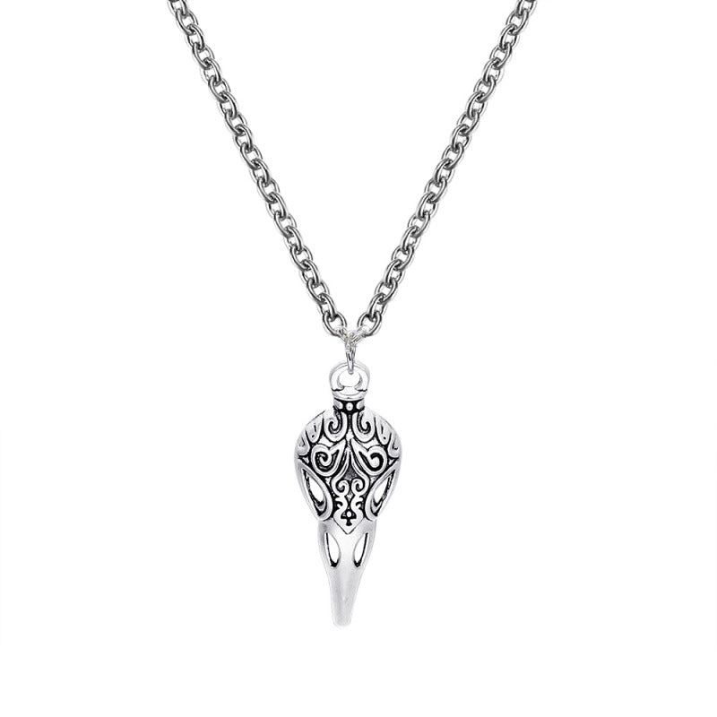Collar de calavera de cuervo estilo gótico punk de Halloween para mujer