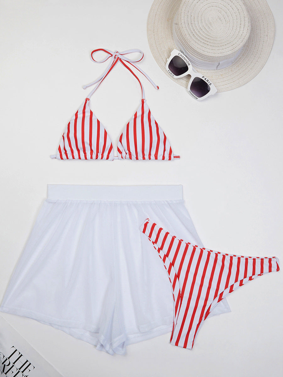 Women Summer Vacation Sexy Swimsuit Three-Piece Set