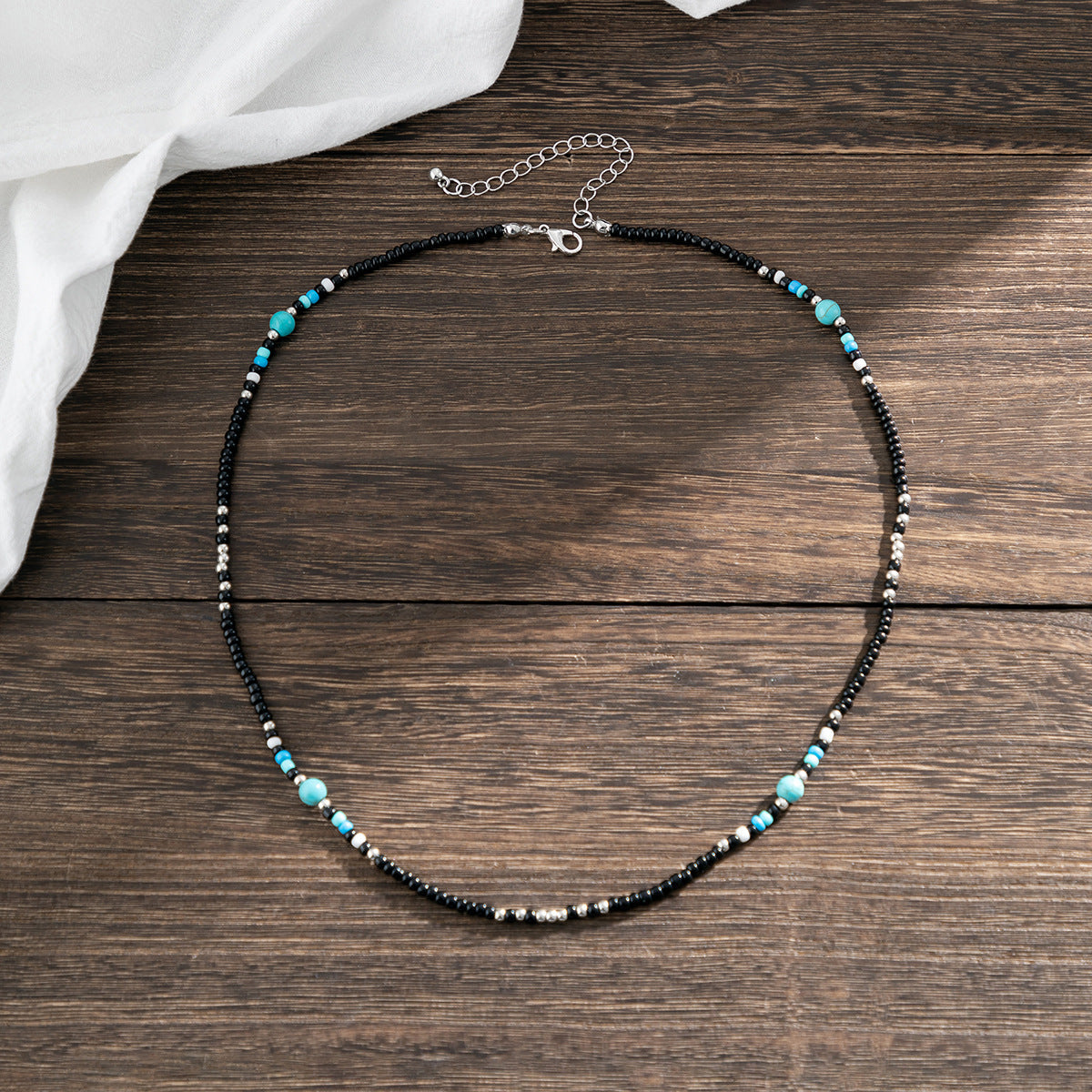 Men's Bohemian Turquoise Beaded Necklace
