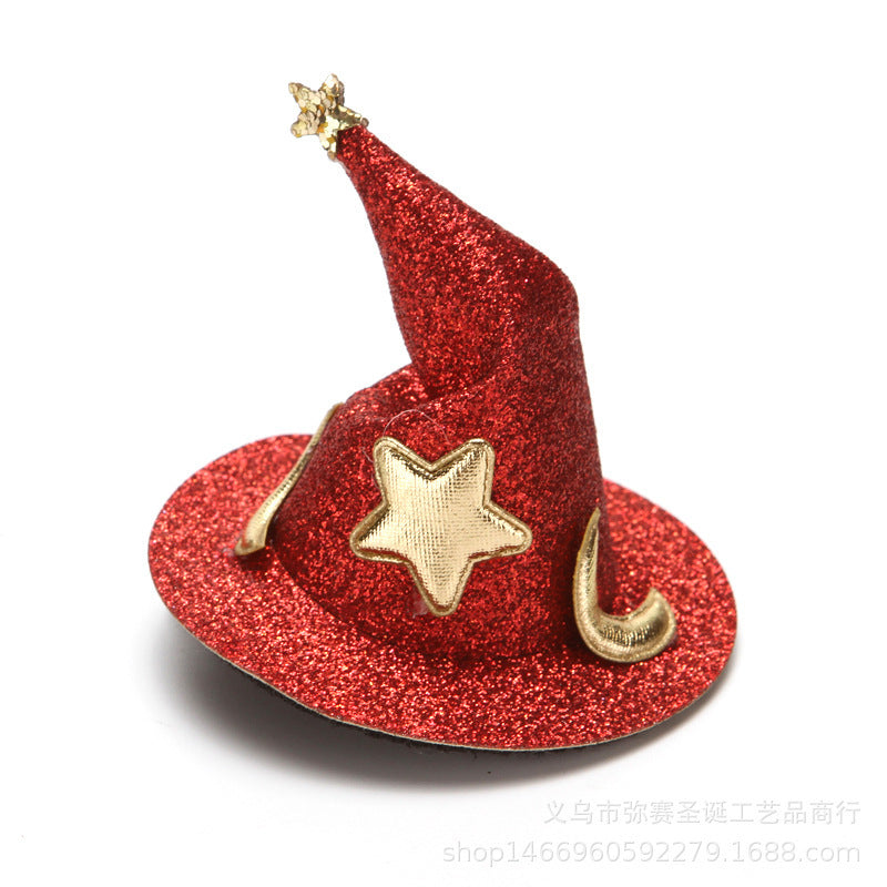 Chapeau de sorcier amusant pour enfants, épingle à cheveux, accessoires pour cheveux, Halloween