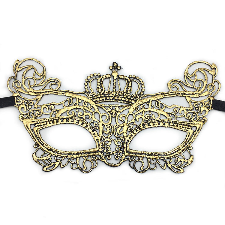 Women Simple Hollow Lace Half Face Mask for Halloween