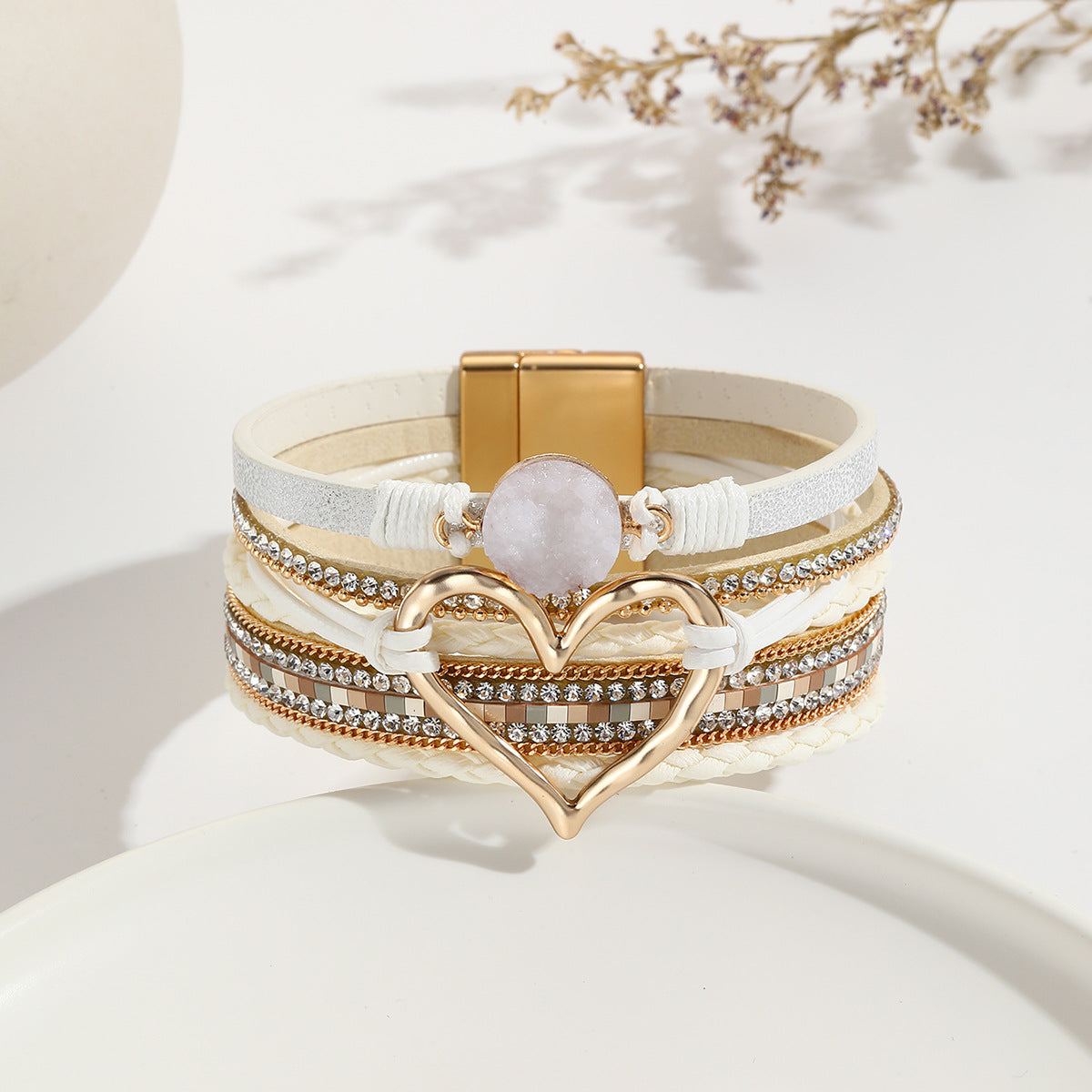 Bohemian Multi-Layer Heart-Shaped Wrap Bracelet