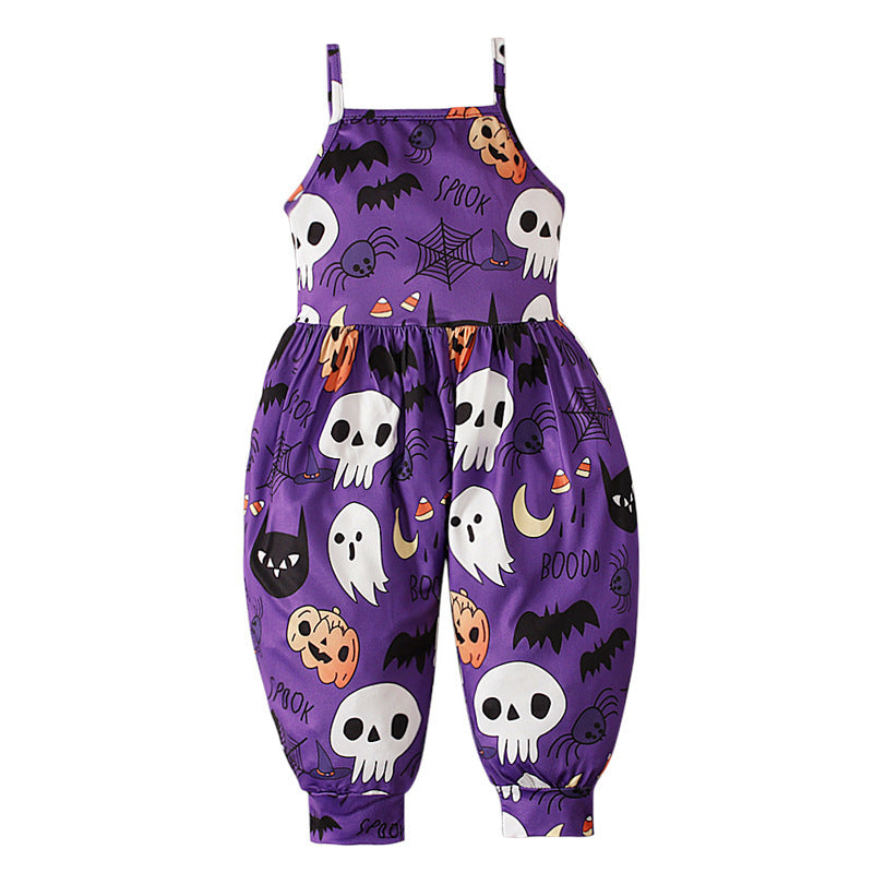 Kids Toddler Girls Boys Summer Casual Pumpkin Jumpsuit