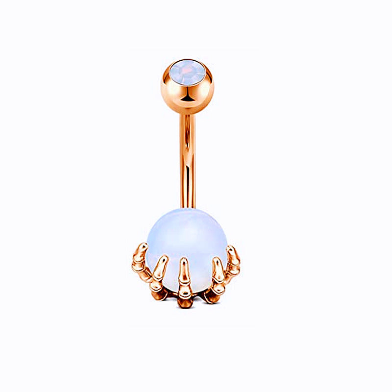 Piercing de nombril turquoise en forme de tête de mort pour femme