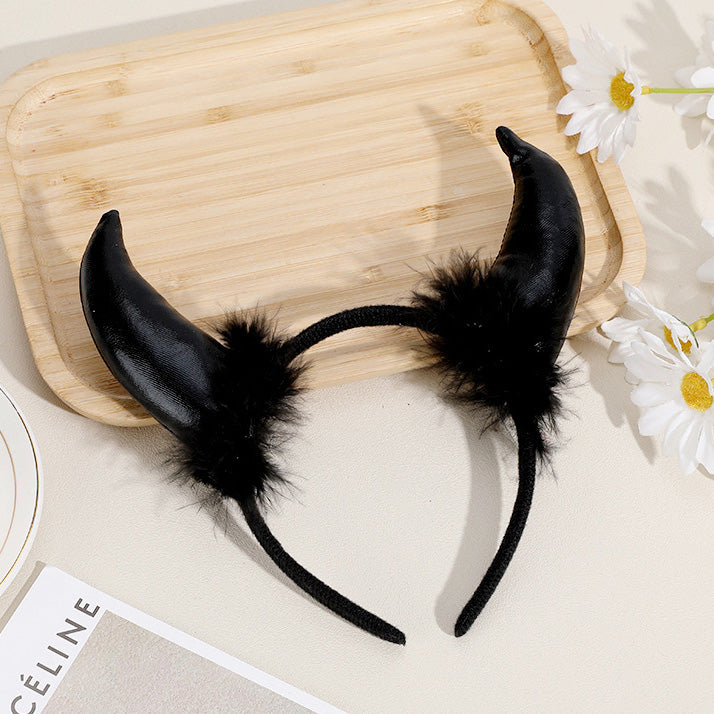 Chapeau magique en toile d'araignée pour fête d'Halloween, bandeaux en corne de démon