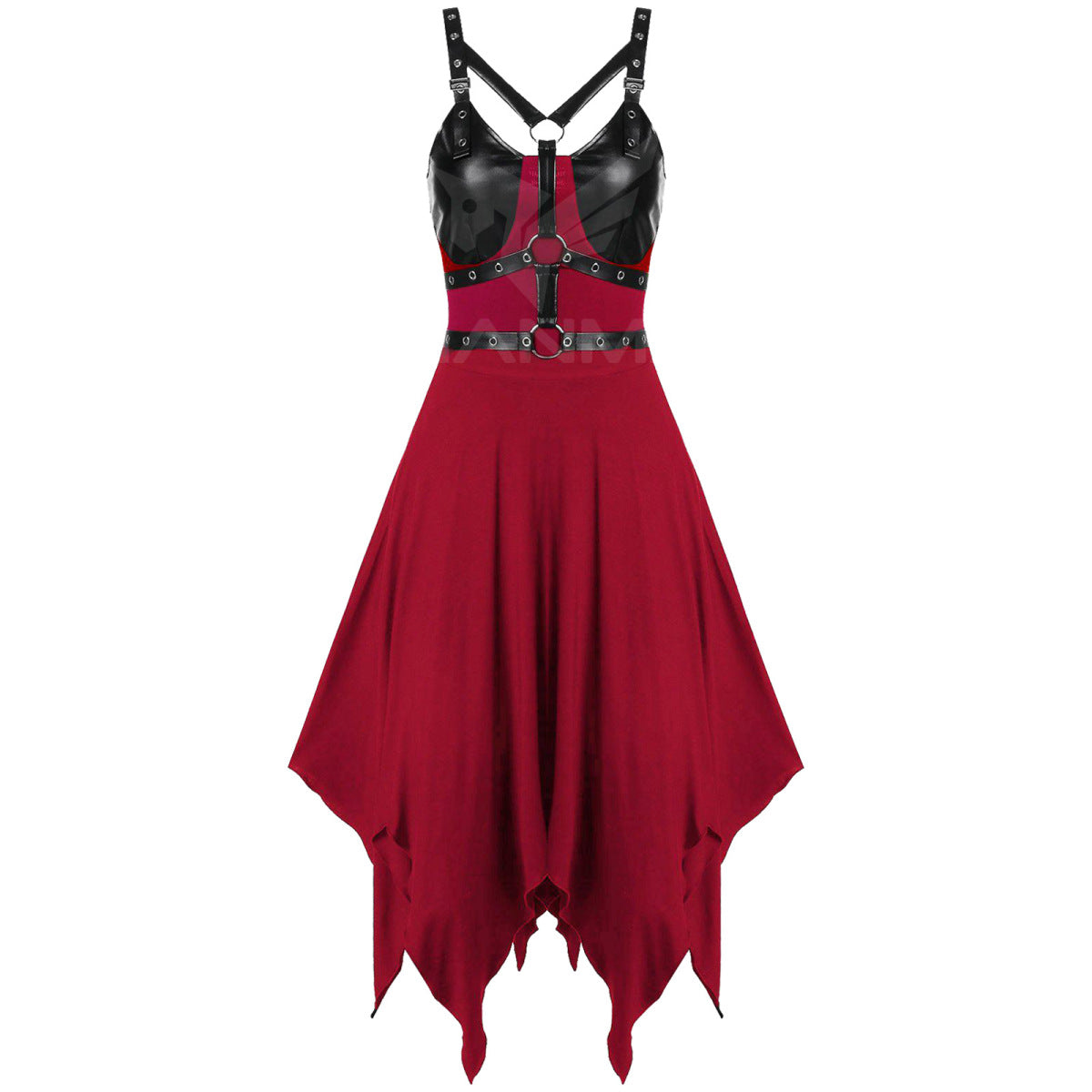Robe à ourlet irrégulier style gothique pour femme