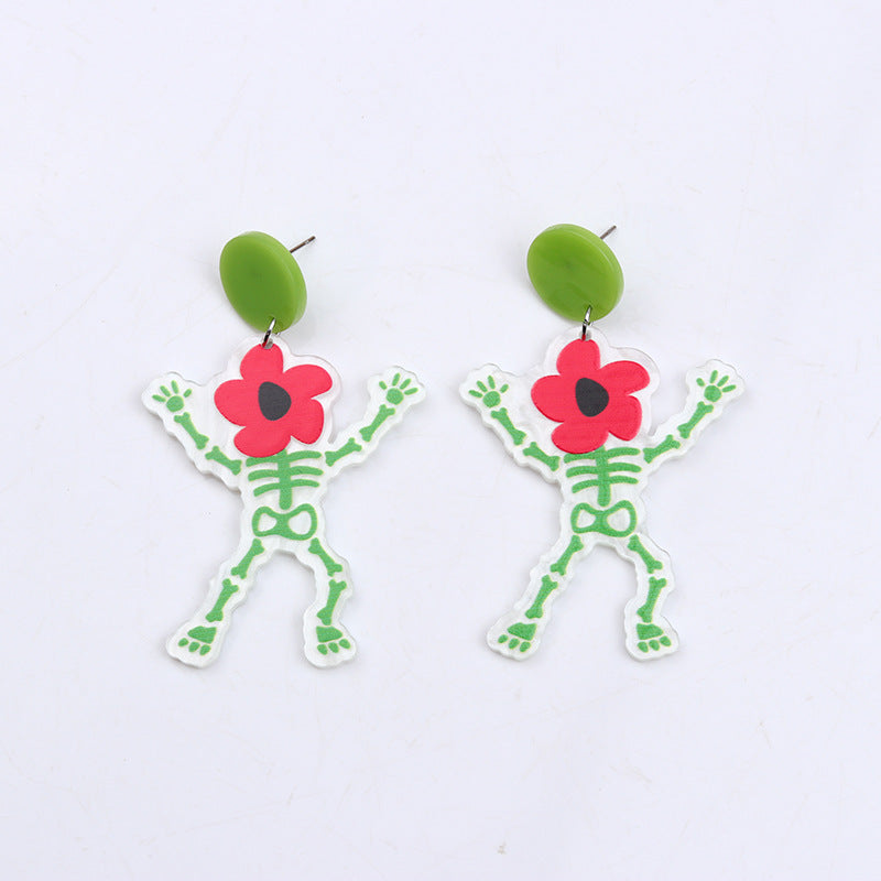 Halloween Women Fashion Character Acrylic Earrings