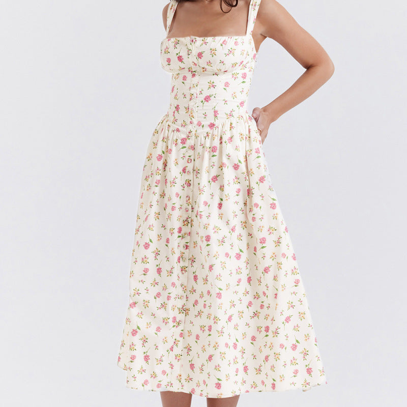 Vestido informal con estampado de flores diminutas para mujer