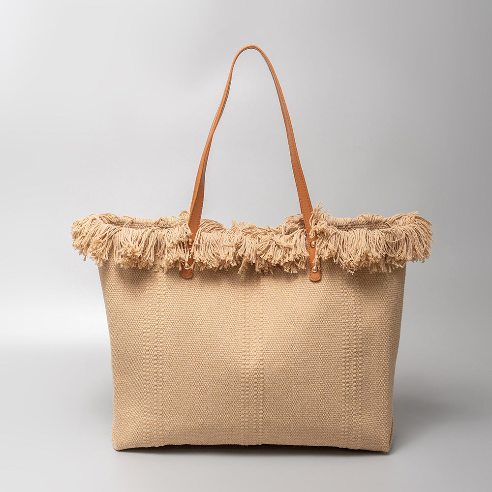 Bolso de mano informal con borlas para vacaciones bohemias