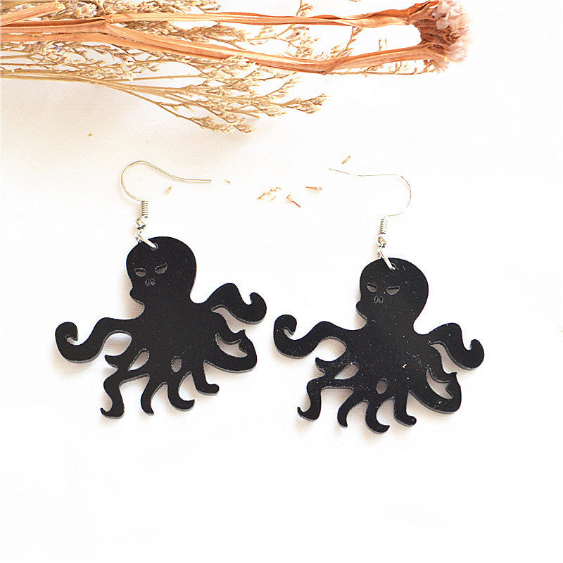 Pendientes colgantes de acrílico con diseño de esqueleto de Halloween para mujer