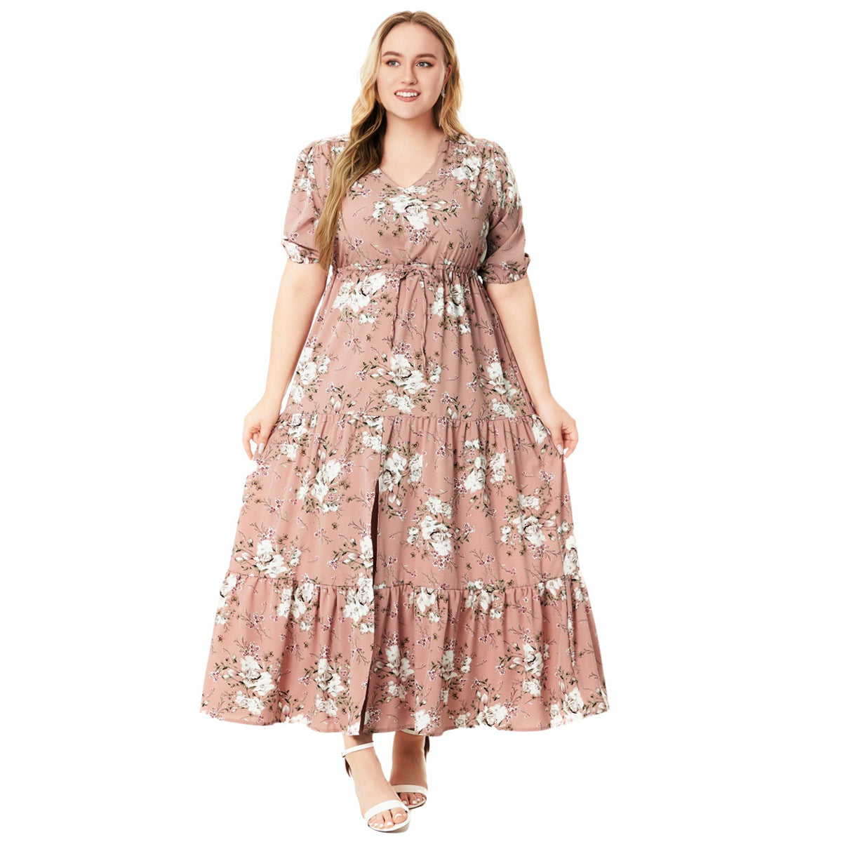 Vestido holgado informal de verano con estampado floral bohemio para mujer, talla grande