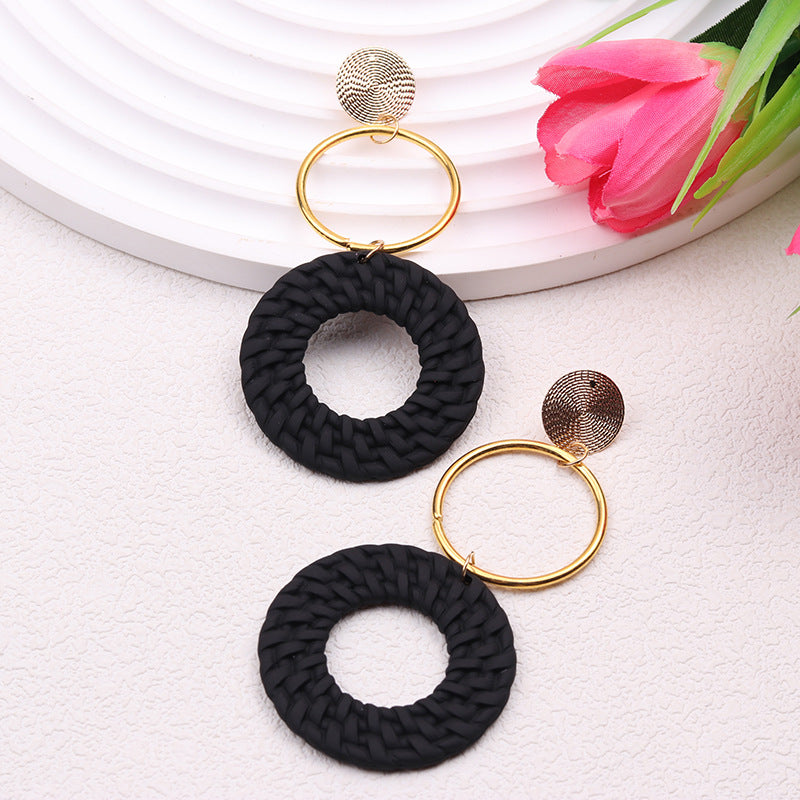 Bohemian Geometric Circular Acrylic Earrings