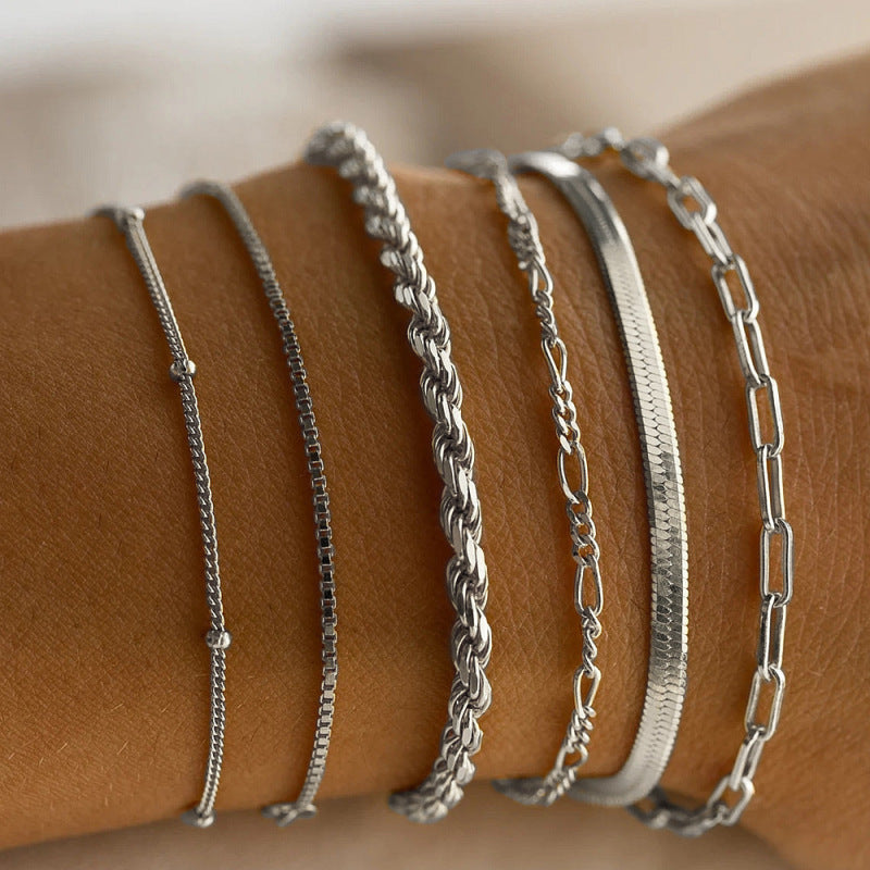 Conjunto de pulseras de cadena multicapa bohemias para mujer