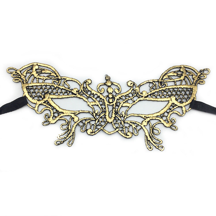Women Simple Hollow Lace Half Face Mask for Halloween