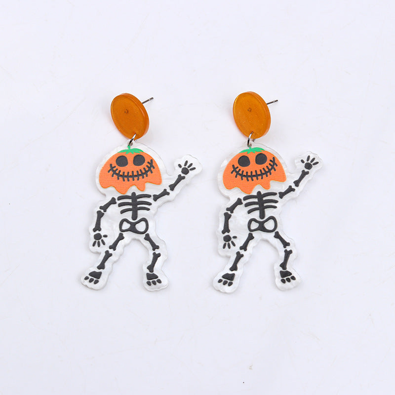 Halloween Women Fashion Character Acrylic Earrings