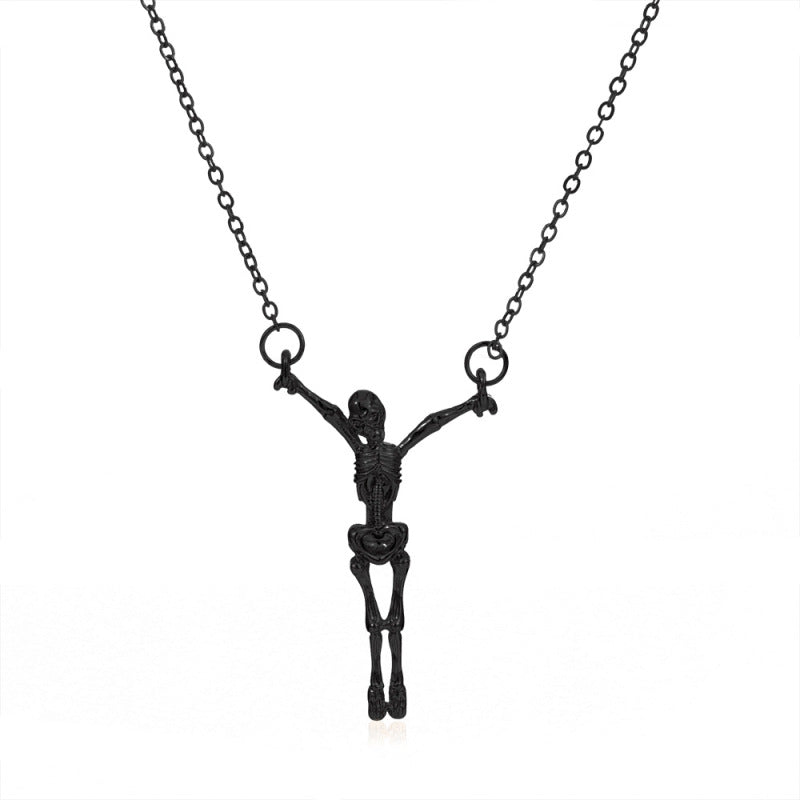 Collar unisex con colgante de calavera de Halloween, joyería de aleación