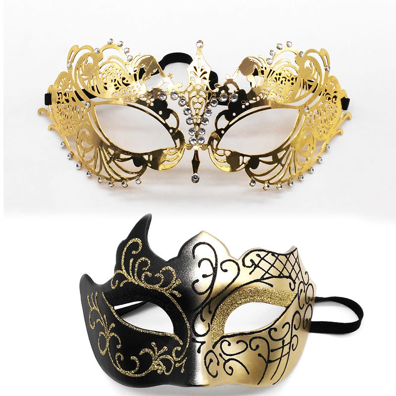 Masquerade Carnival Black Half Face Diamond Mask