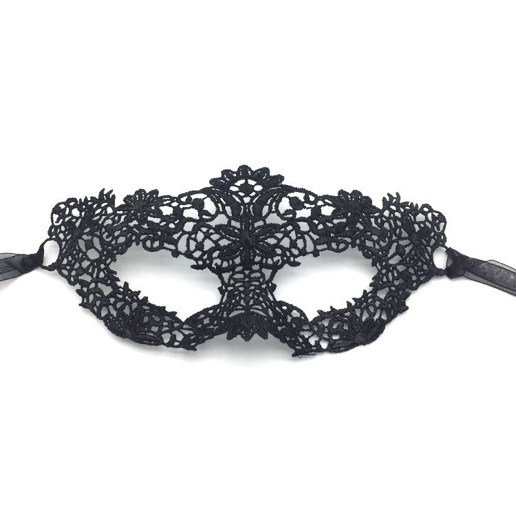 Máscara de media cara de encaje simple para mujer para baile de Halloween