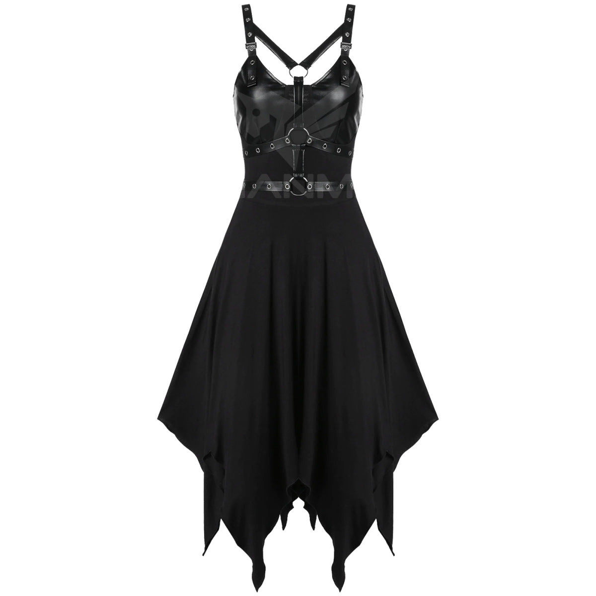 Robe à ourlet irrégulier style gothique pour femme