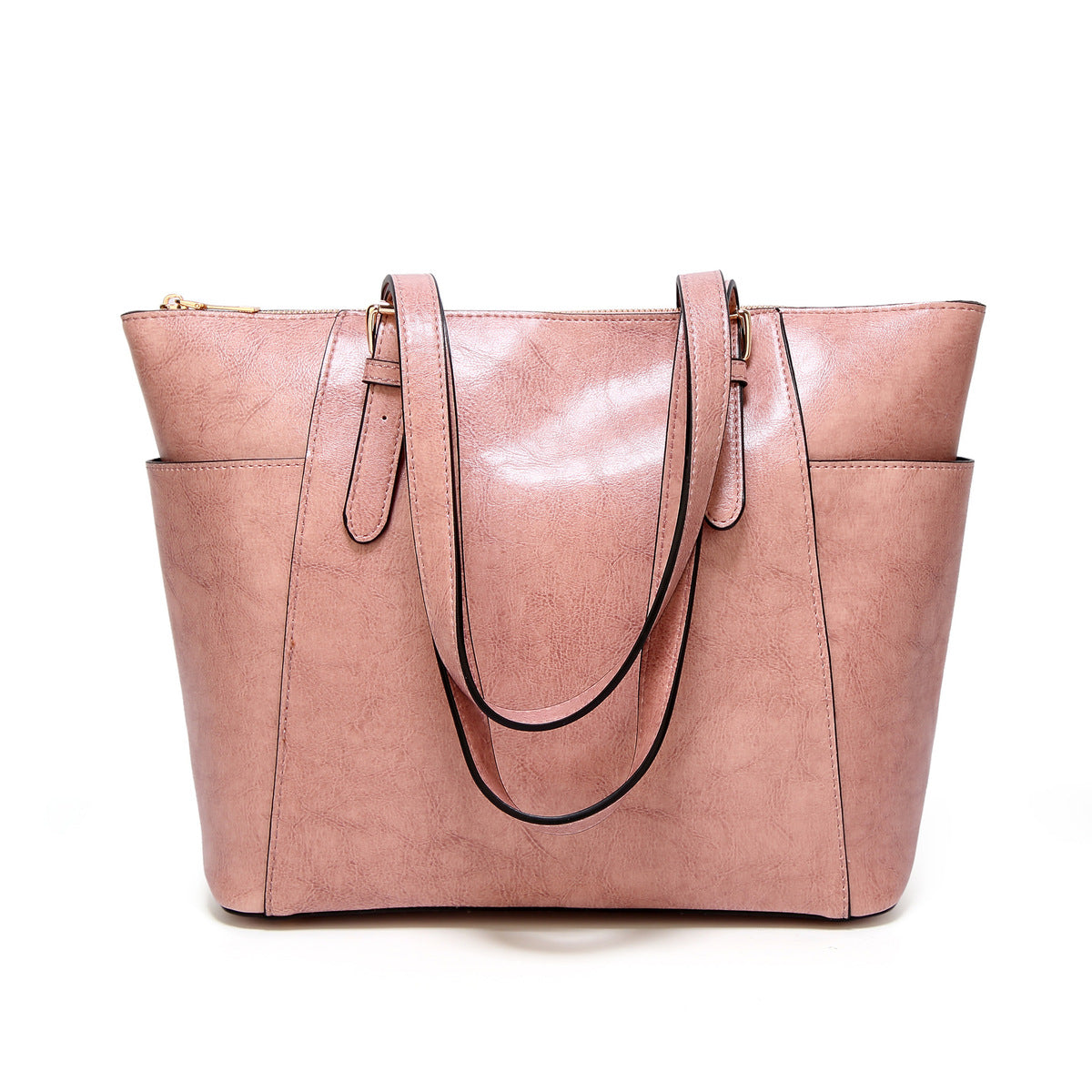 Fashion Women Vintage Oil Wax Leather Tote Bag
