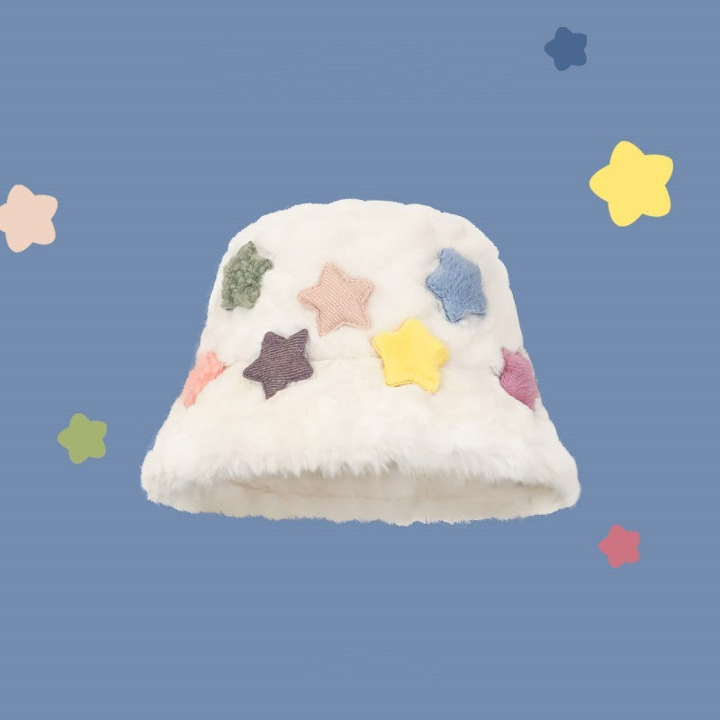 Sombreros de pescador de felpa de moda para mujer en color caqui y blanco