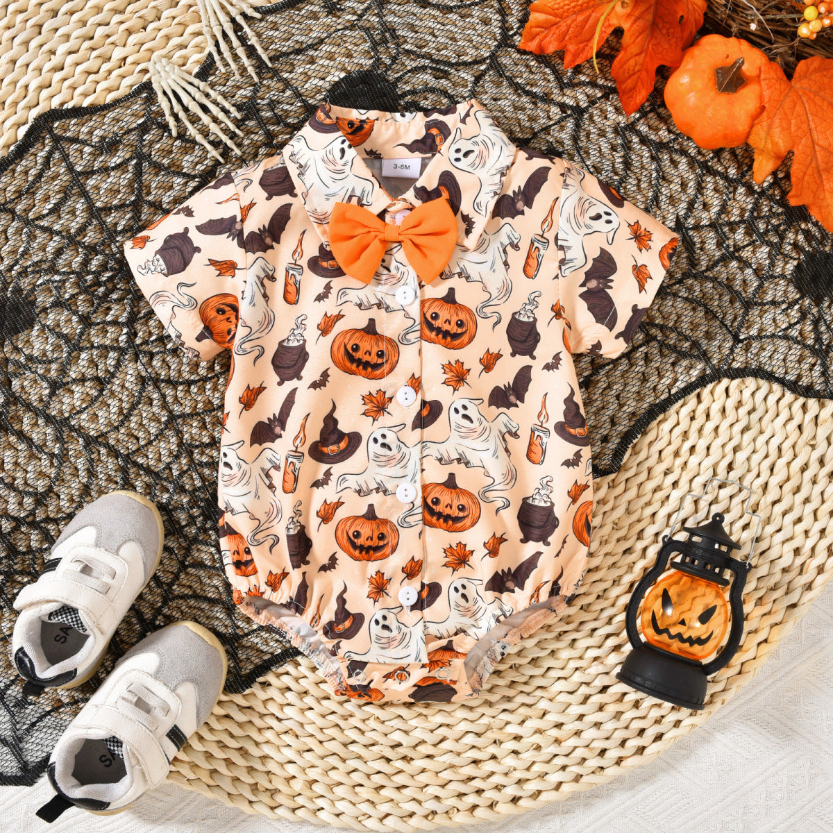 Pelele de manga corta para fiesta de Halloween para niños y bebés
