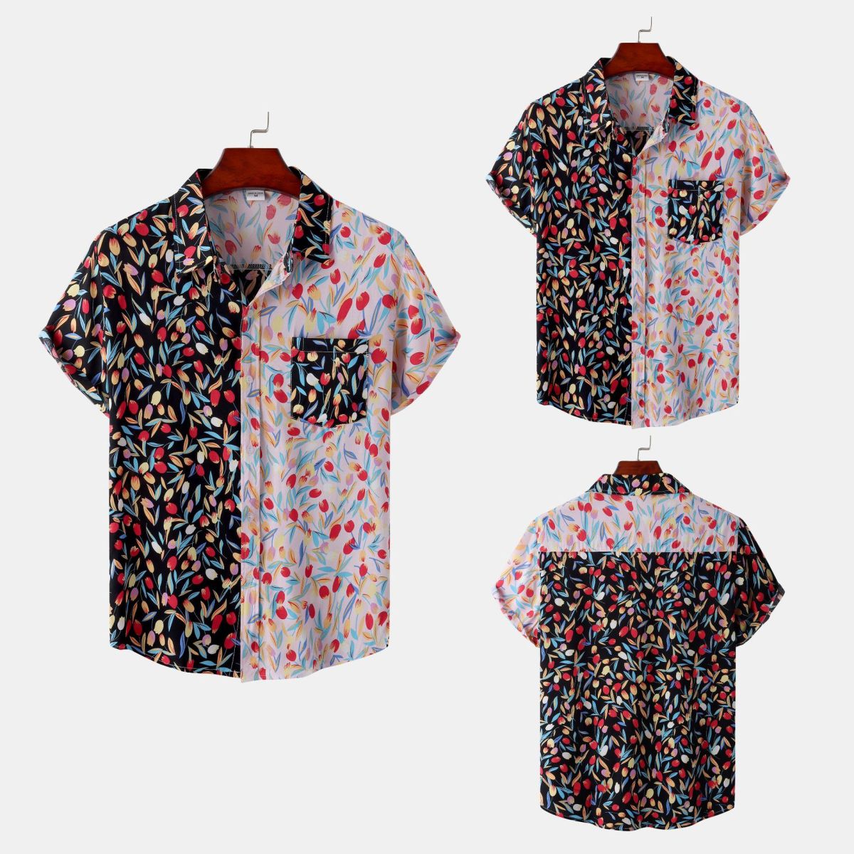 Camisa con estampado de flores diminutas en 3D para hombre, ideal para vacaciones de verano