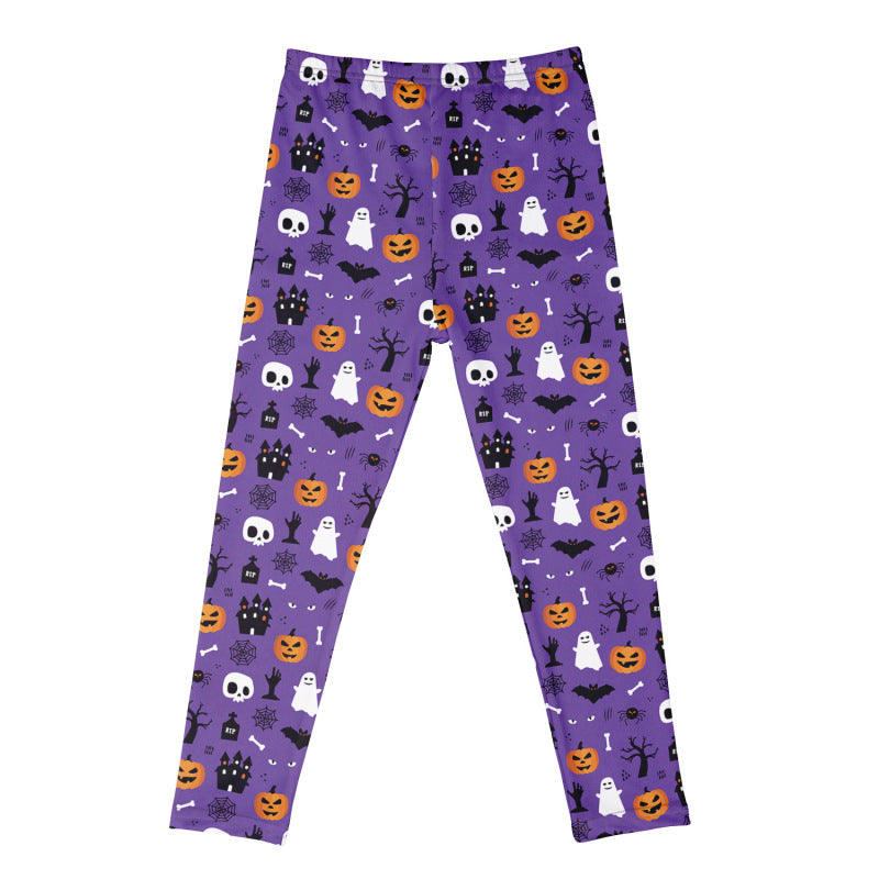 Leggings de ocio con estampado de Halloween para niñas pequeñas