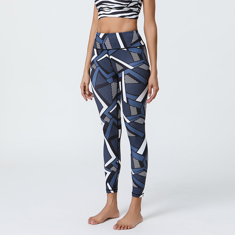 Leggings de sport taille haute imprimés pour femmes, style yoga