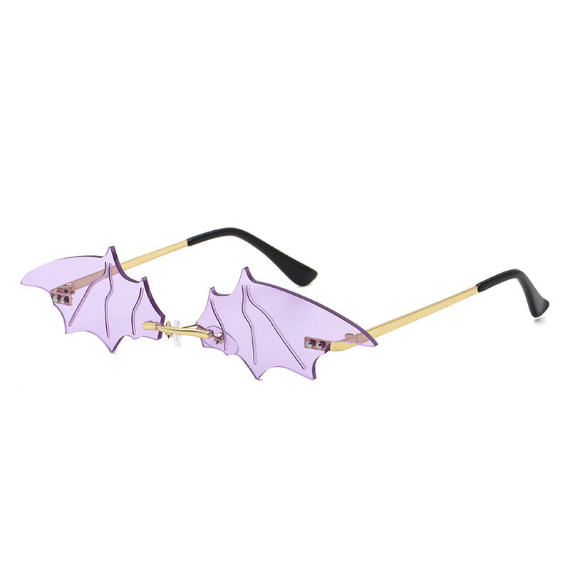 Lunettes de soleil d'Halloween à petite monture en forme de chauve-souris pour femmes