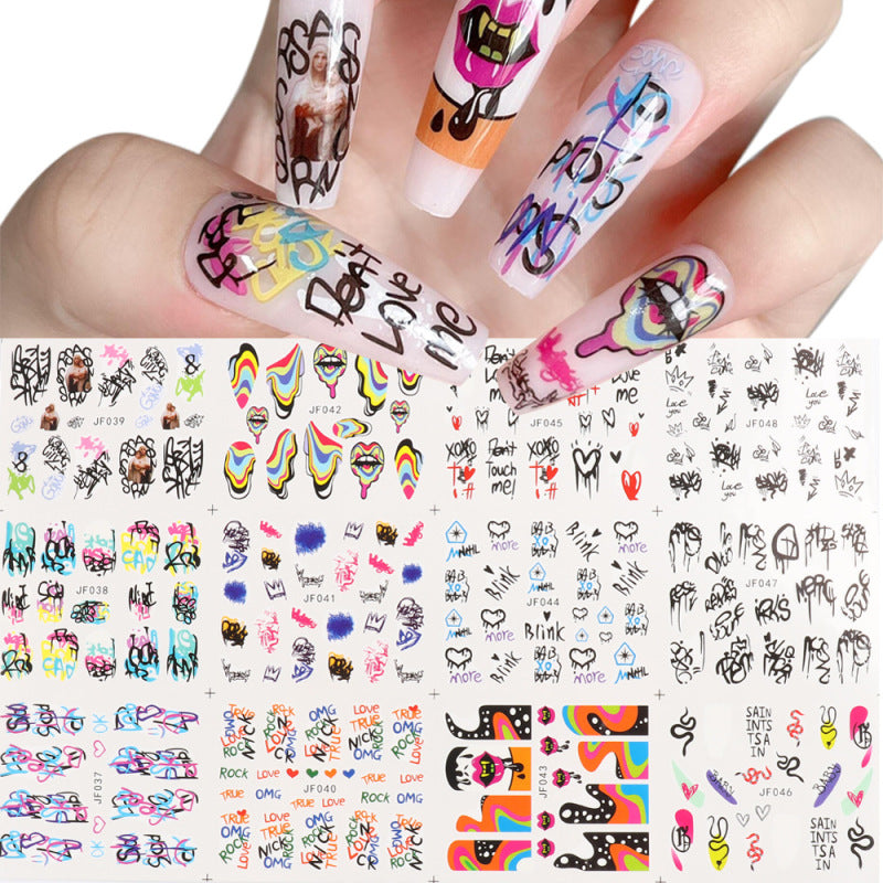 Halloween Series Funny Skull Bone Ghost Diy Nail Sticker