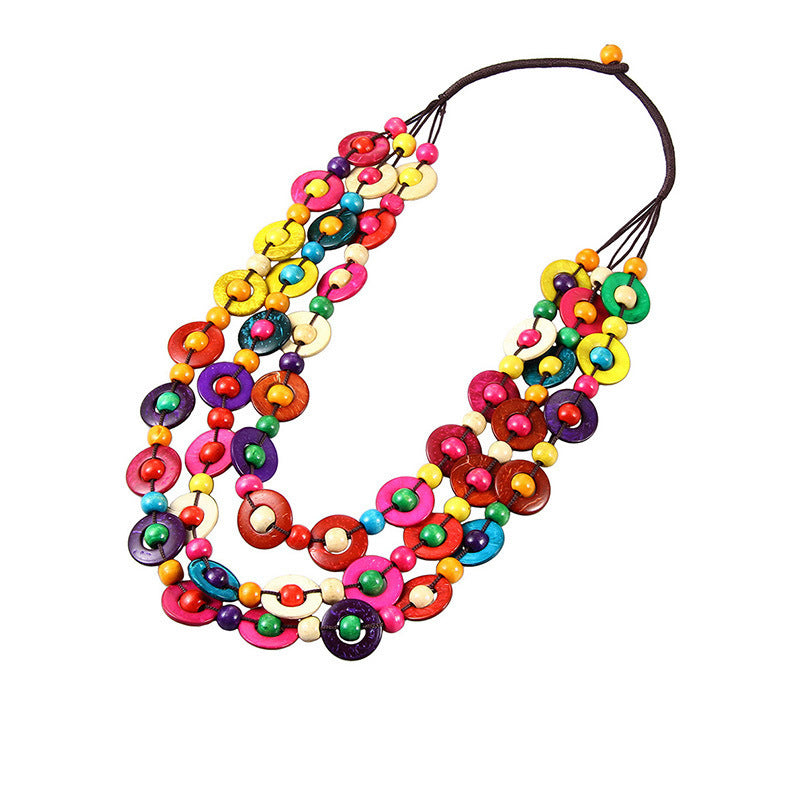Collar tejido de longitud media de estilo étnico bohemio