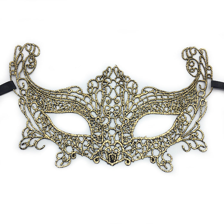 Women Simple Hollow Lace Half Face Mask for Halloween