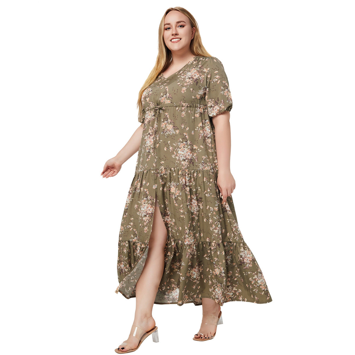 Vestido holgado informal de verano con estampado floral bohemio para mujer, talla grande
