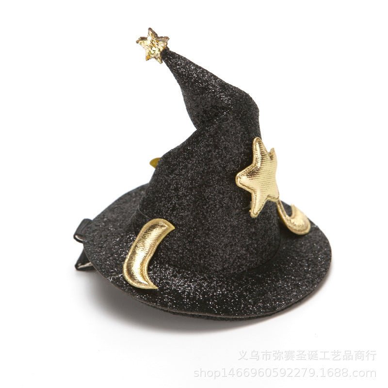 Chapeau de sorcier amusant pour enfants, épingle à cheveux, accessoires pour cheveux, Halloween