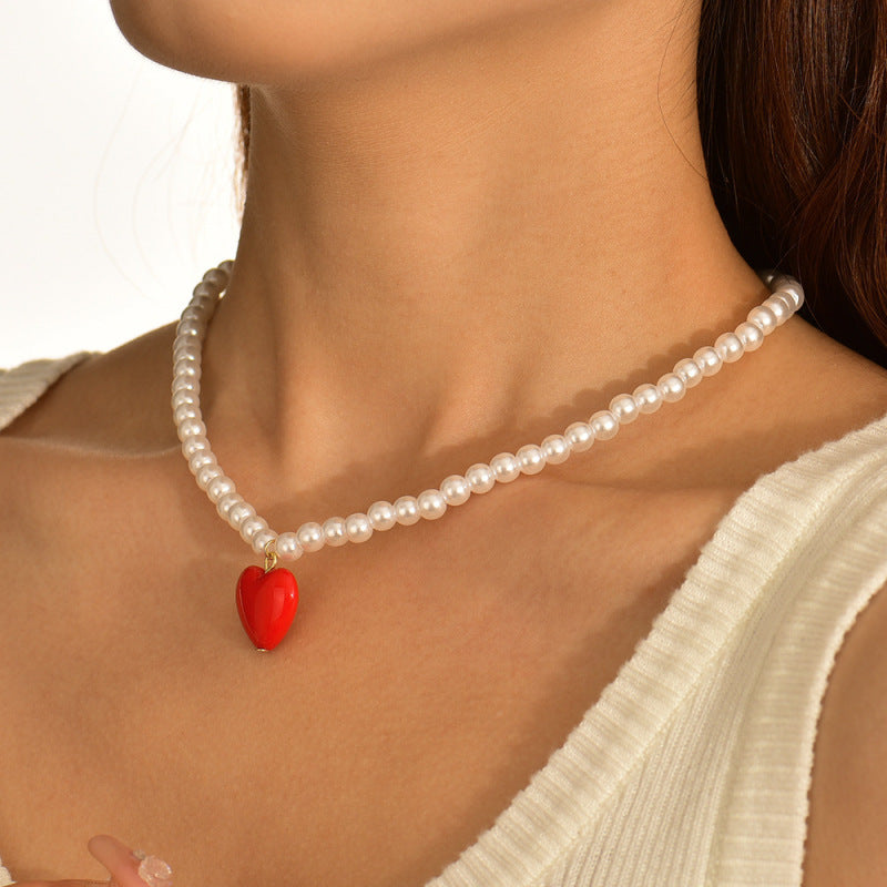 Collar con colgante de corazón bohemio y cuentas