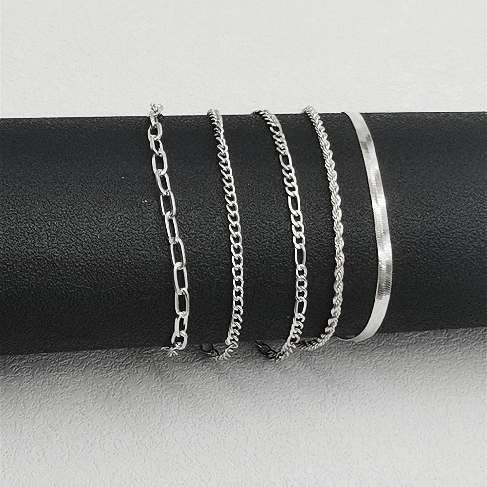 Bohemian Minimalist Women Metal Figaro Chain Bracelet