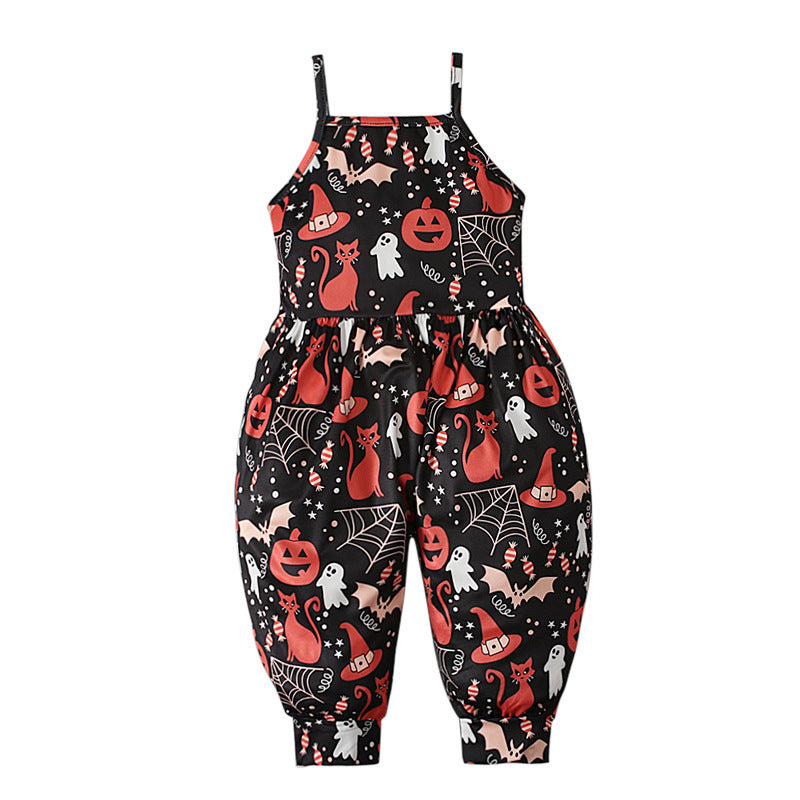 Kids Toddler Girls Boys Summer Casual Pumpkin Jumpsuit