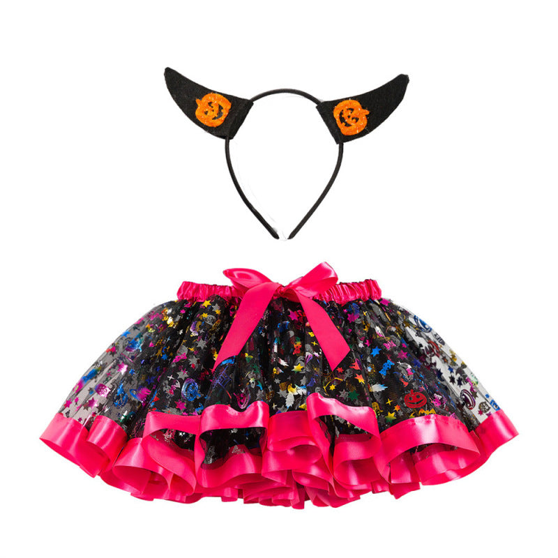 Falda tutú con alas doradas de Halloween para niñas pequeñas
