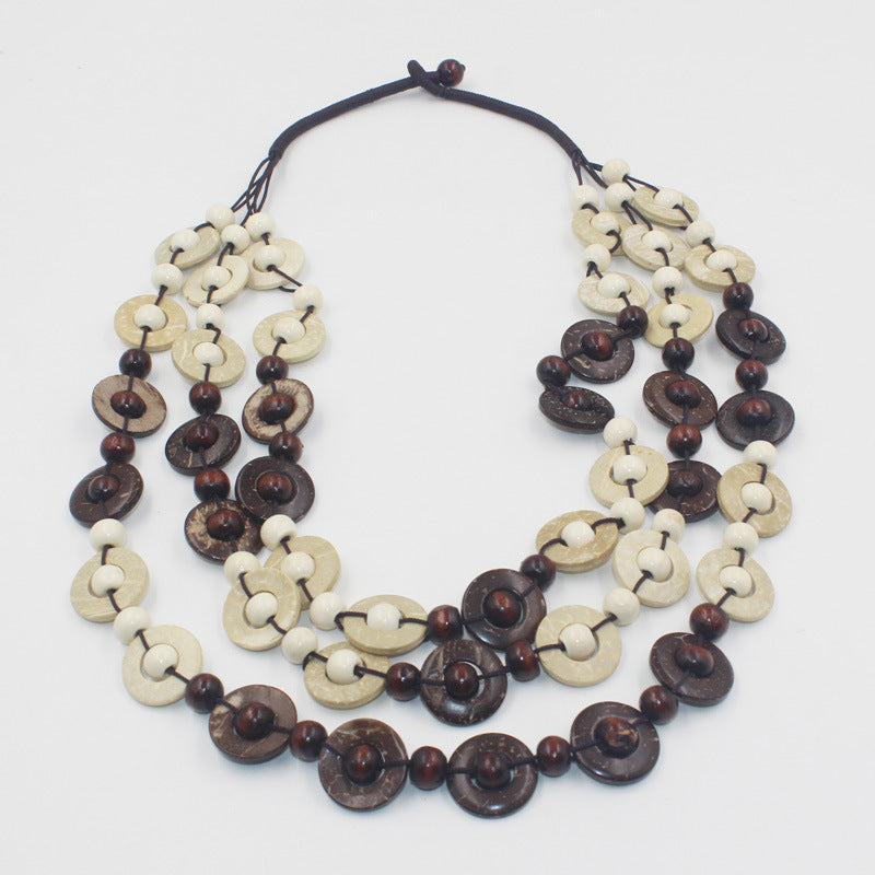 Collar tejido de longitud media de estilo étnico bohemio