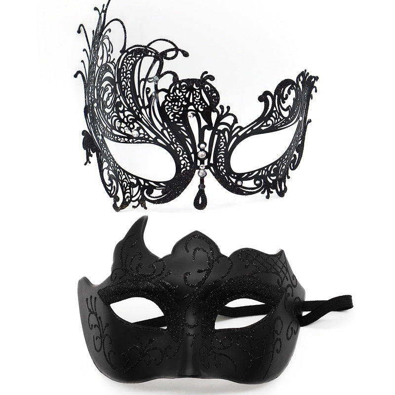 Masquerade Carnival Black Half Face Diamond Mask
