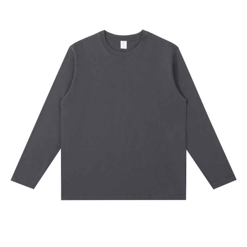 Men And Women Casual Solid Color Long Sleeve Blank T-Shirt
