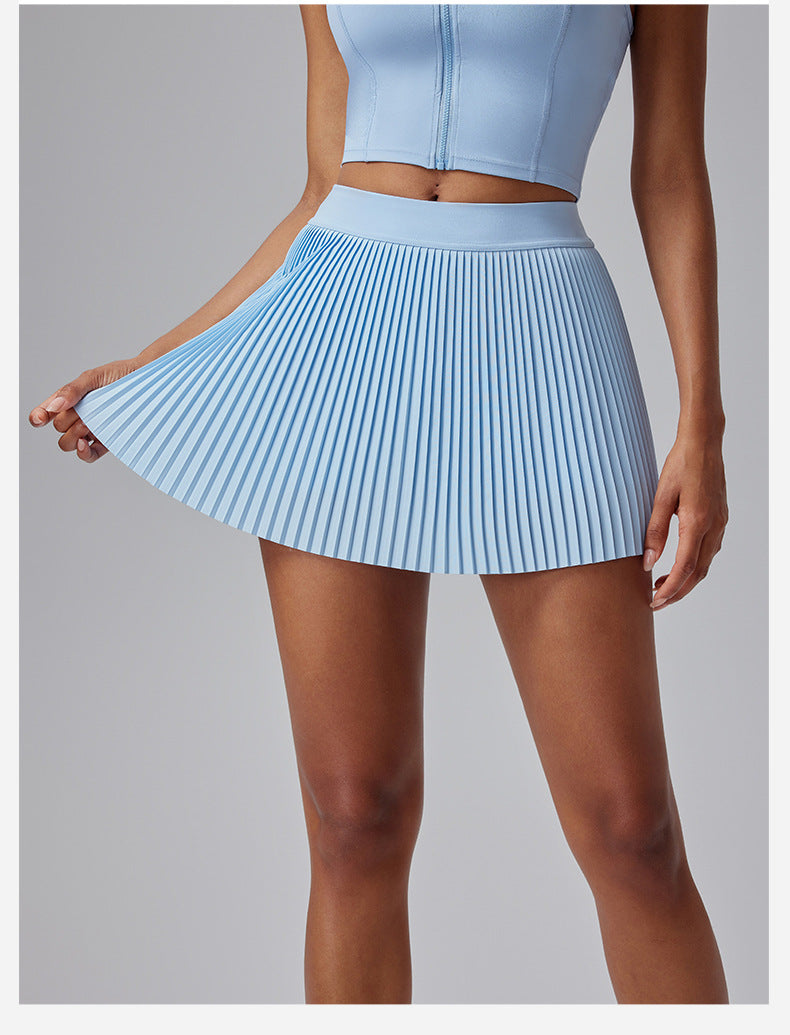 Jupe-short de yoga respirante de couleur unie pour femmes