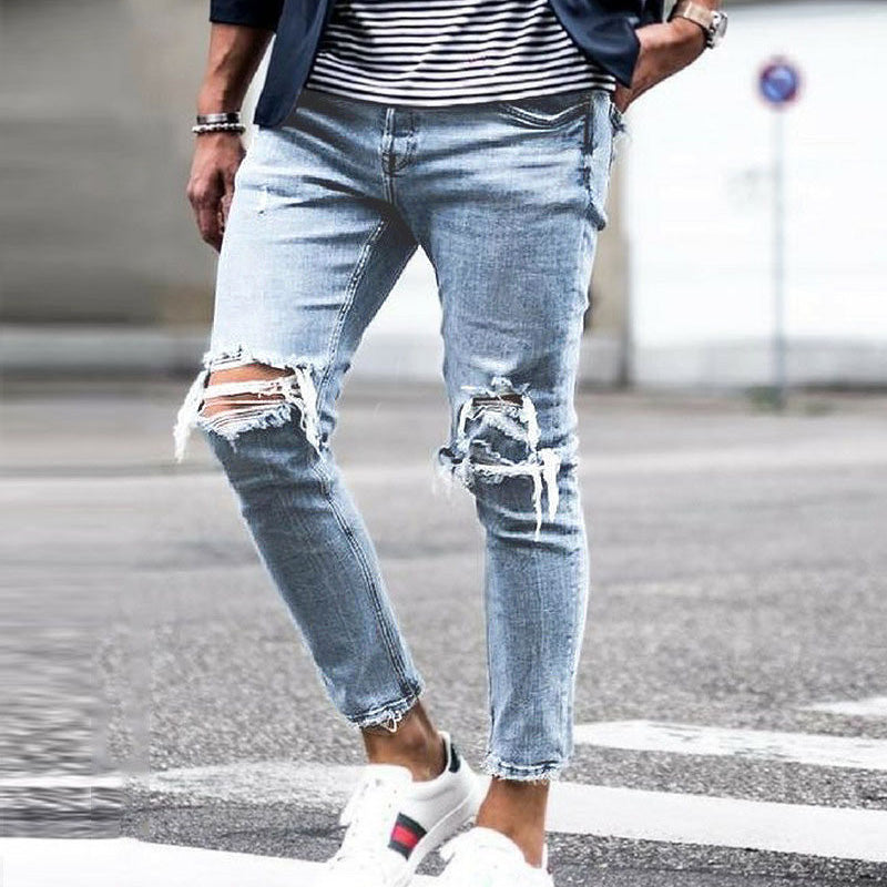 Men's Fashion Casual Ripped Slim Fit Stretch Jeans
