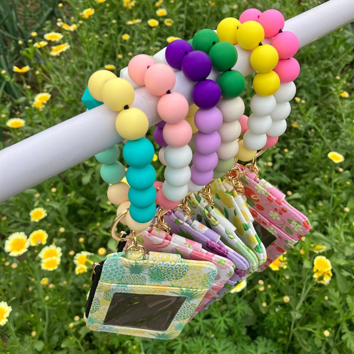 Fashion Printed Silicone Bead Tassels Bracelet